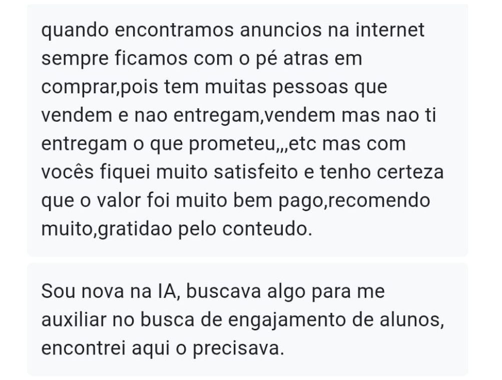 Depoimento de aluno da comunidade Mestre dos Prompts